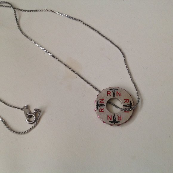 Vintage Avon #1 Nurse Tac Pin & RN Caduceus Necklace - Picture 3 of 6